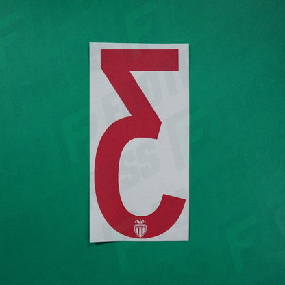 Flocage Officiel - AS Monaco, Chiffre Seul Europe, 3, 2018/2019, Home, Rouge