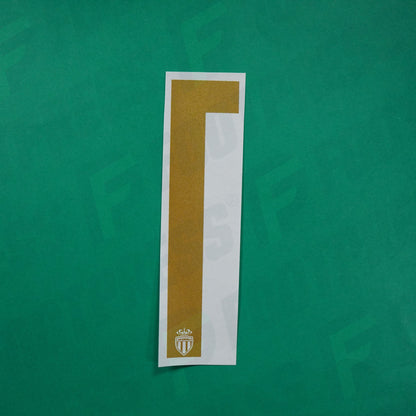 Flocage Officiel - AS Monaco, Chiffre Seul Europe, 1, 2018/2019, Away, Doré