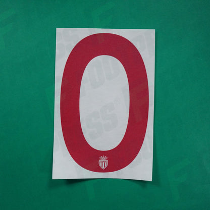 Flocage Officiel - AS Monaco, Chiffre Seul, 0, 2016/2017, Home Europe, Rouge