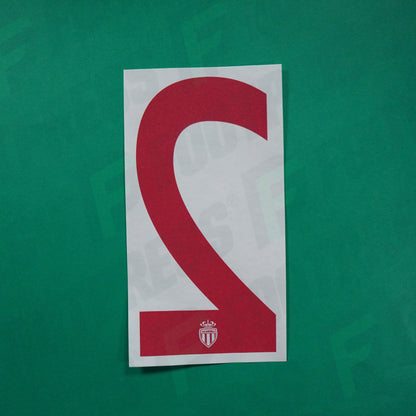 Flocage Officiel - AS Monaco, Chiffre Seul, 2, 2016/2017, Home Europe, Rouge
