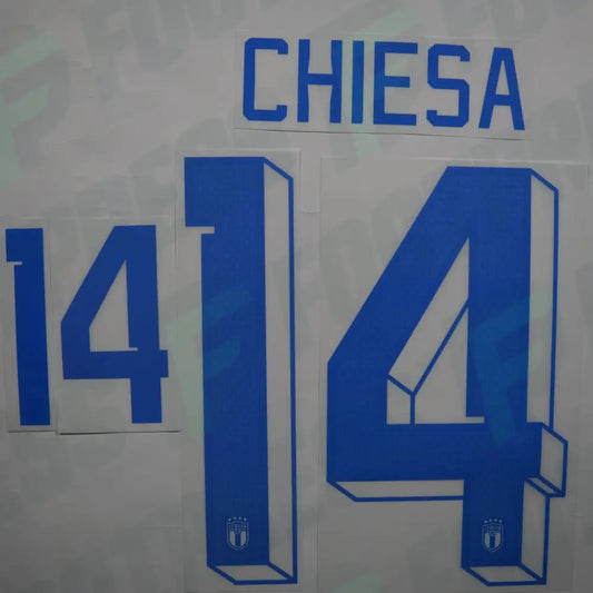 Official Nameset - Italy, Chiesa, 2022, Away, Blue
