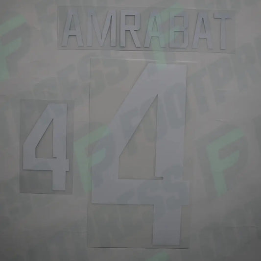Official Nameset - Morocco, Amrabat, 2022, Home, White
