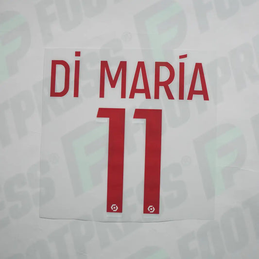 Flocage Officiel - Paris Saint-Germain ENFANT, Di Maria (Manque l'ooredoo) , 2020/2021, Home JUNIOR, Blanc