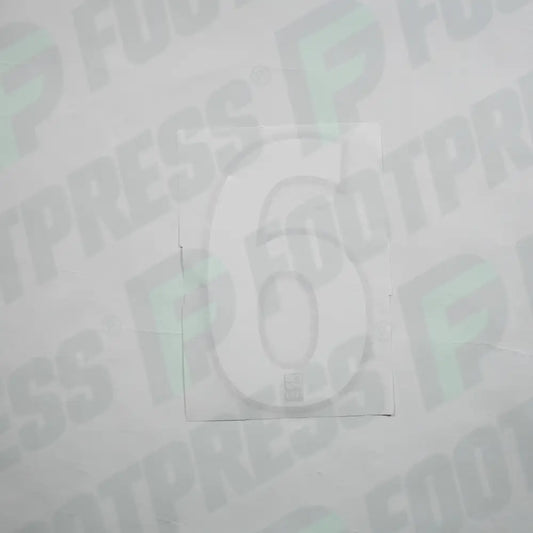 Flocage Officiel - AS Monaco, Numéro 6, Blanc/Rouge