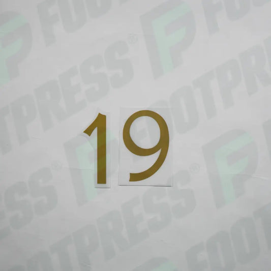 Flocage Officiel - France, Petit Chiffre 19, 2022, Home, Doré