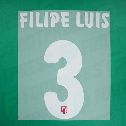 Flocage Officiel - Atletico Madrid, Filipe Luis, 2015/2016, Home, Blanc