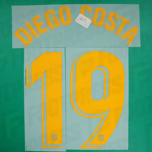 Flocado Oficial - Atlético de Madrid, Diego Costa, 2018/2019, Tercera, Naranja