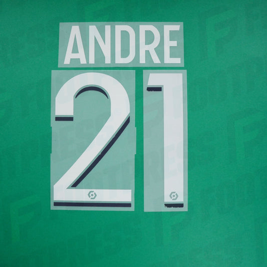 Official Nameset - Lille OSC, Andre, 2022/2023, Home, White (LOSC)