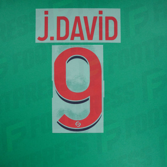 Flocado Oficial - Lille OSC, J.David, 2022/2023, Visitante, Rojo (LOSC)
