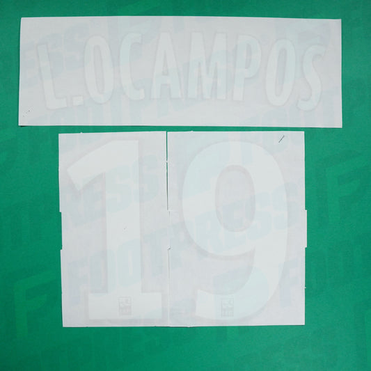 Flocado Oficial - AS Monaco, Ocampos, 2017/2018, Local, Blanco/Oro