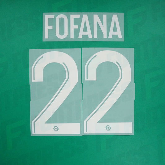 Official Nameset - AS Monaco, Fofana, 2022/2023, Away, White