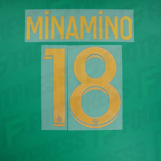 Flocage Officiel - AS Monaco, Minamino, 2023/2024, Away, Doré