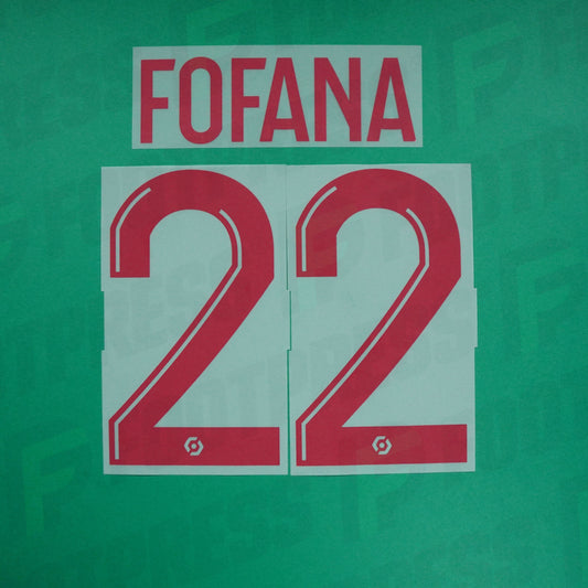 Flocage Officiel - AS Monaco, Fofana, 2022/2023, Home, Rouge