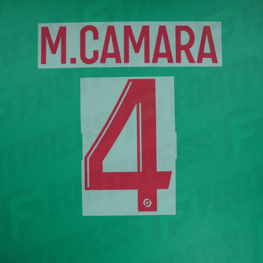 Official Nameset - AS Monaco, M.Camara, 2022/2023, Home, Red