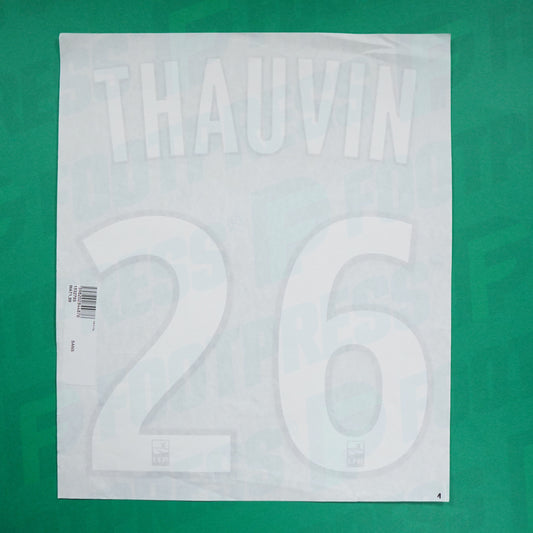 Flocado Oficial - Olympique de Marseille, Thauvin, 2018/2019, Tercera, Blanco/Azul Oscuro (OM)