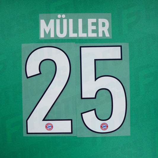 Official Nameset - Bayern Munich, Muller, 2018/2019, Home, White
