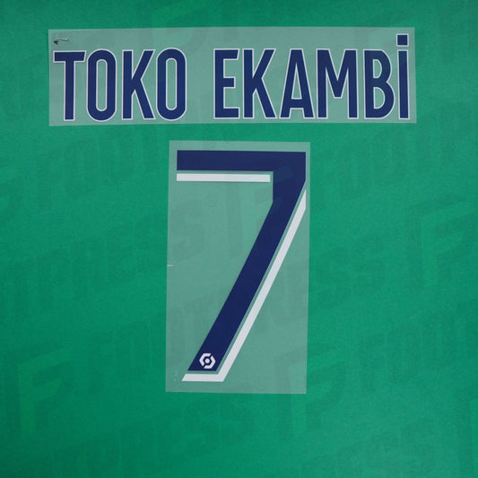 Flocage Officiel - Olympique Lyonnais, Toko Ekambi, 2022/2023, Away, Bleu/Blanc
