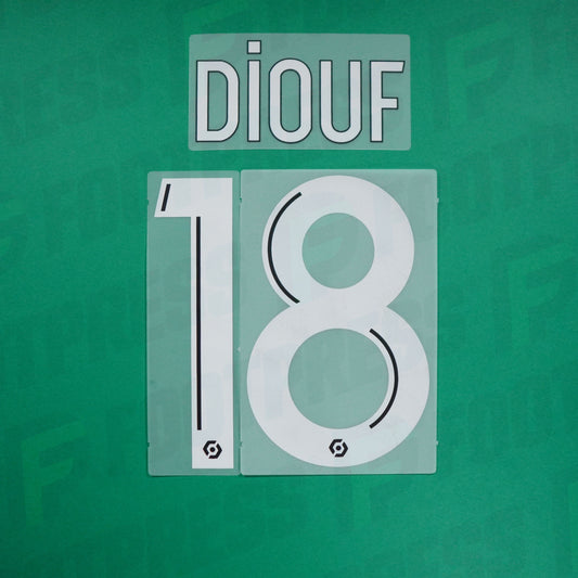 Flocage Officiel - RC Lens, Diouf, 2023/2024, Away, Blanc