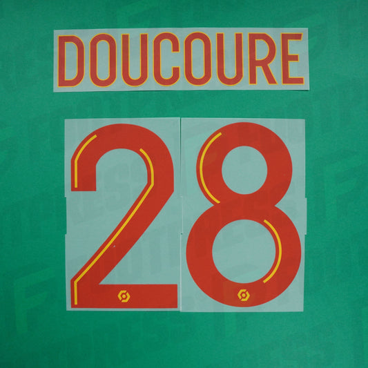 Flocage Officiel - RC Lens, Doucouré, 2021/2022, Home, Rouge / Jaune
