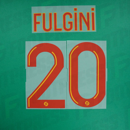 Flocage Officiel - RC Lens, Fulgini, 2022/2023, Home, Rouge / Jaune