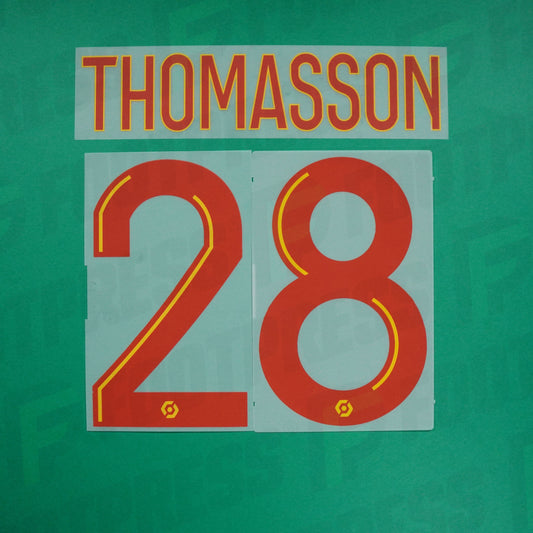 Flocage Officiel - RC Lens, Thomasson, 2022/2023, Home, Rouge / Jaune