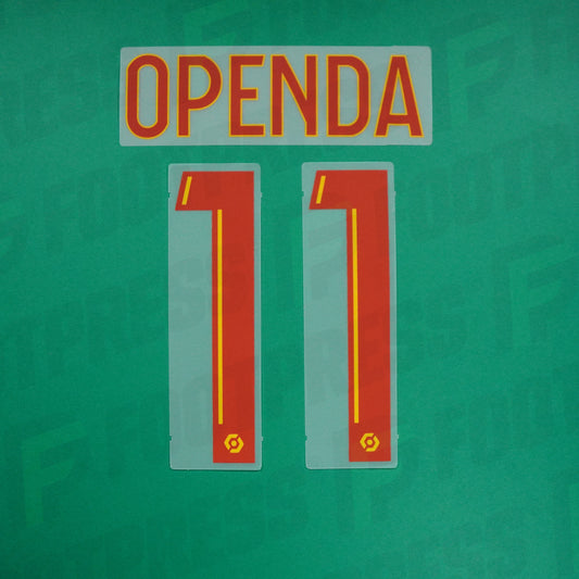 Official Nameset - RC Lens, Openda, 2022/2023, Home/Third, Red / Yellow