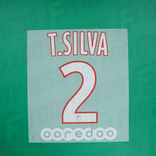 Flocado Oficial - Paris Saint-Germain KIDS, Thiago Silva, 2019/2020, Local JUNIOR, Blanco/Rojo (PSG)