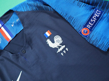 Maillot Officiel - France, 2018, Home, Porté, (L), N°#15, Patchs EURO U17 + Respect