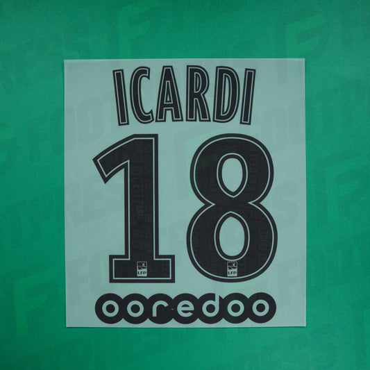 Official Nameset - Paris Saint-Germain KIDS, Icardi, 2019/2020, Away JUNIOR, Black (PSG)