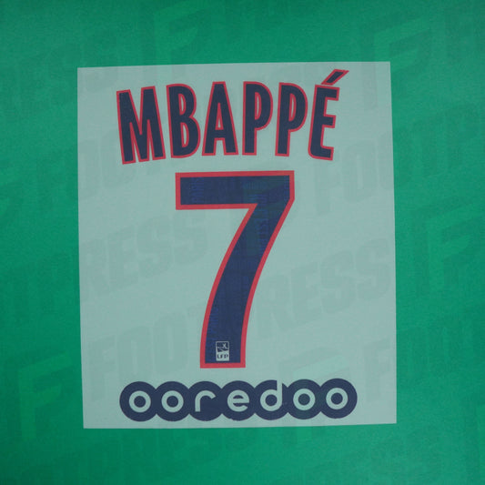 Official Nameset - Paris Saint-Germain KIDS Mbappé, 2019/2020, Third JUNIOR, Blue/Red (PSG)