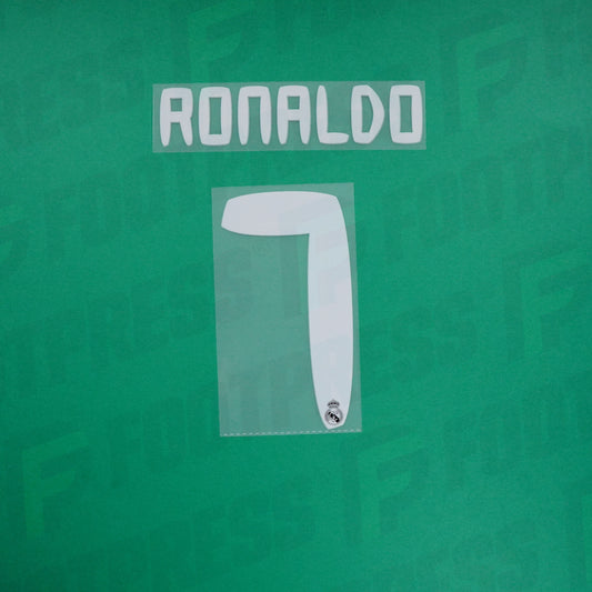 Flocage Officiel - Réal Madrid ENFANT, Ronaldo 7, 2010/2011, Away JUNIOR, Blanc