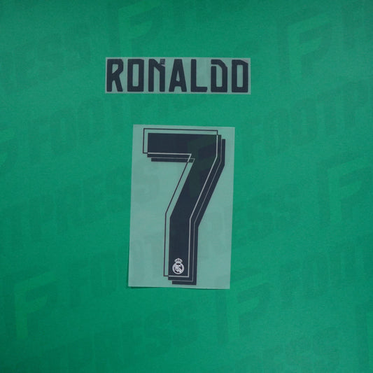 Flocado Oficial - Real Madrid NIÑO, Ronaldo, 2015/2016, Local JUNIOR, Negro
