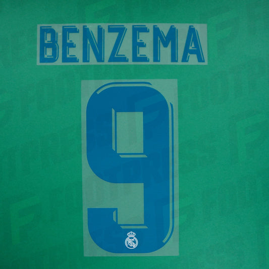 Official Nameset - Real Madrid, Benzema, 2017/2018, Home, Blue