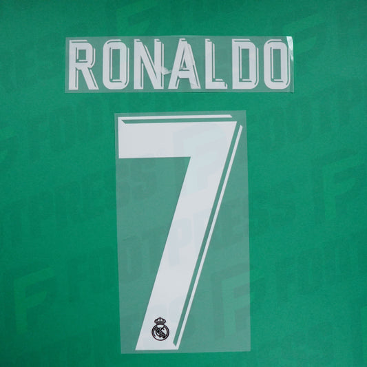 Flocado Oficial - Real Madrid, Ronaldo, 2017/2018, Segunda/Tercera, Blanco