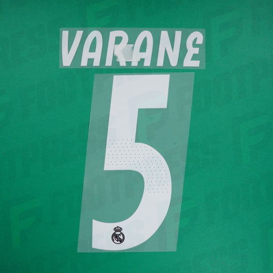 Official Nameset - Real Madrid, Varane, 2018/2019, Away, White