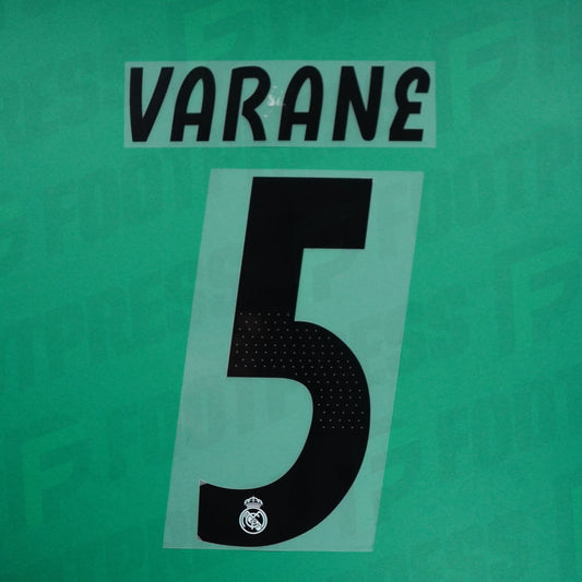 Official Nameset - Real Madrid, Varane, 2018/2019, Home, Black