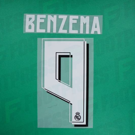 Flocado Oficial - Real Madrid, Benzema, 2015/2016, Visitante, Blanco
