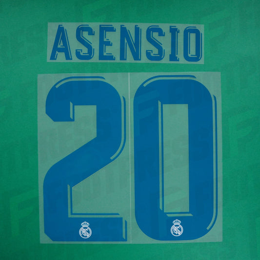 Official Nameset - Real Madrid, Asensio, 2017/2018, Home, Blue