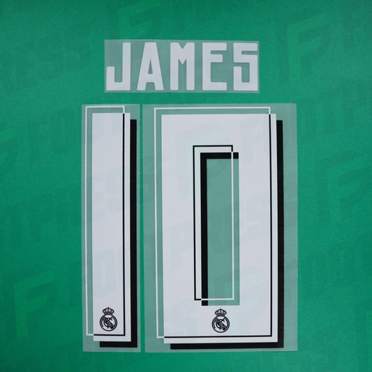 Flocado oficial - Real Madrid, James, 2015/2016, Segunda, Blanco