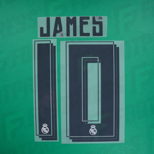 Official Nameset - Real Madrid, James, 2015/2016, Home, Black
