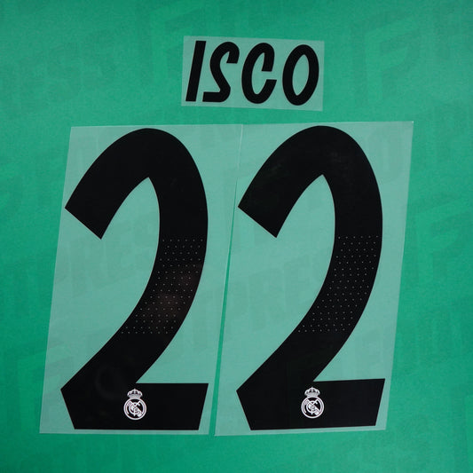 Official Nameset - Real Madrid, Isco, 2018/2019, Home, Black