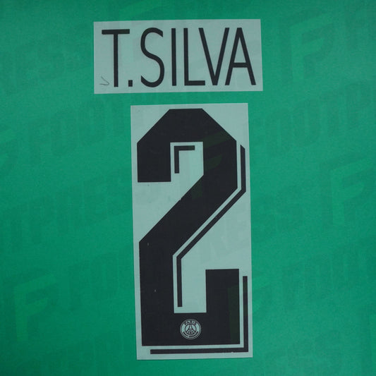 Flocado Oficial - Paris Saint-Germain, Thiago Silva, 2019/2020, Visitante LDC, Negro (PSG)