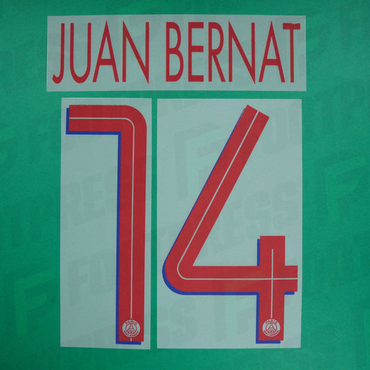 Flocado Oficial - Paris Saint-Germain, Juan Bernat, 2020/2021, Visitante LDC, Rojo/Azul (PSG)