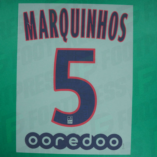 Flocado Oficial - Paris Saint-Germain, Marquinhos, 2019/2020, Tercera, Azul/Rojo (PSG)