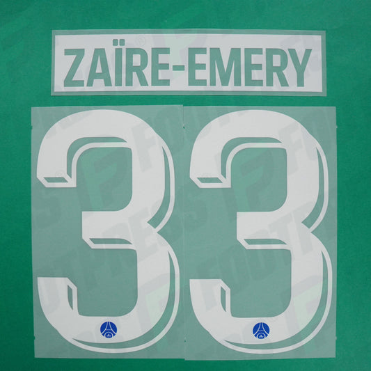 Flocage Officiel - Paris Saint-Germain, Zaïre-Emery, 2026/2027, Home LDC, Blanc/Bleu