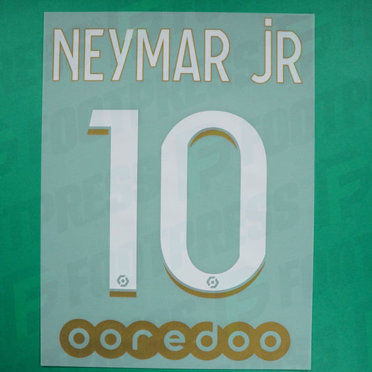 Flocado Oficial - Paris Saint-Germain, Neymar JR, 2020/2021, Tercera, Blanco/Oro (PSG)