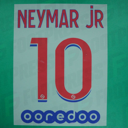 Official Nameset - Paris Saint-Germain, Neymar JR, 2020/2021, Away, Red/Blue (PSG)