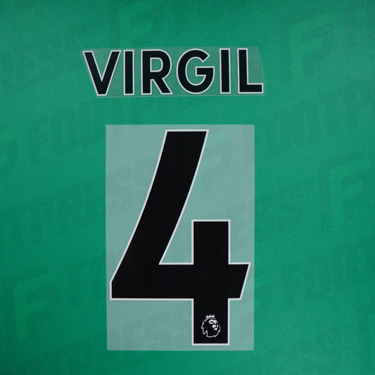 Flocage Officiel - Liverpool, Virgil Van Dijk, 2019-2023, Premier League, Noir