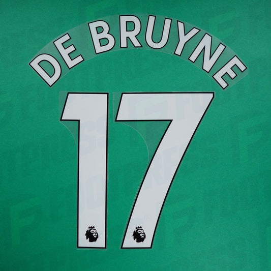 Official Nameset - Manchester City, De Bruyne, 2019-2023, Premier League, White
