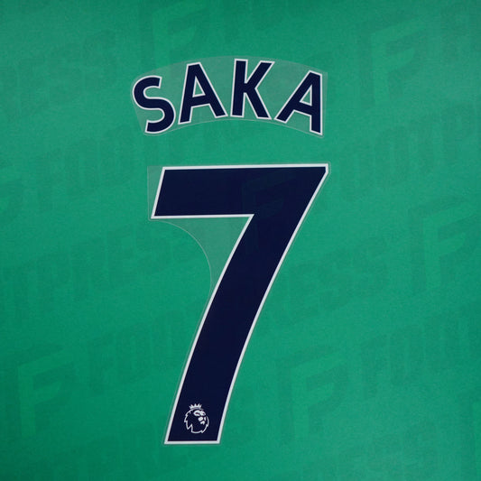 Official Nameset - Arsenal, Saka, 2019-2023, Premier League, Blue